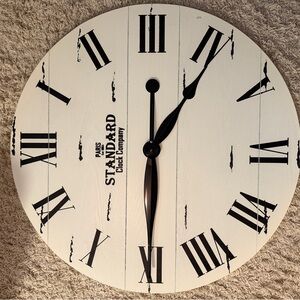 White Wall Clock with Black Accents